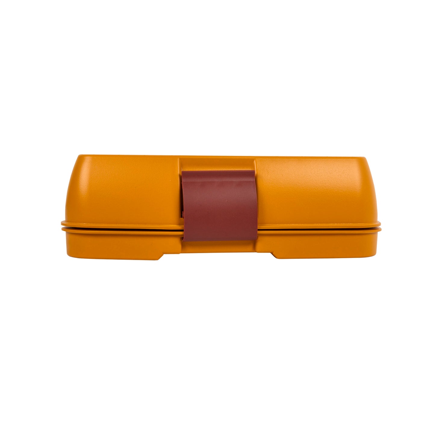 Orange Transportbox mit Griff.