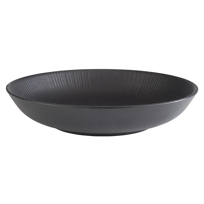 Schwarze Schale aus Melamin.