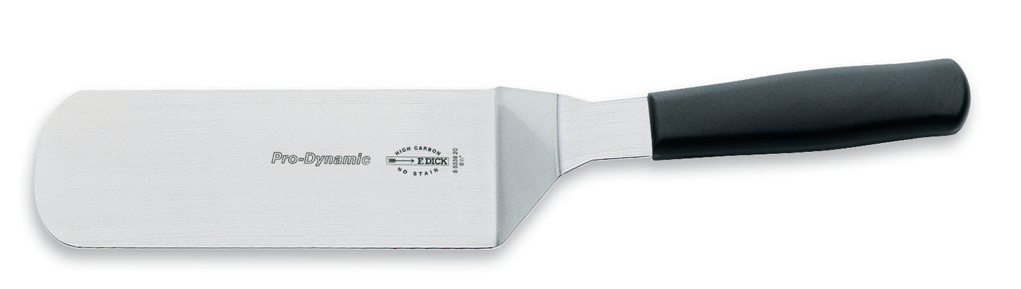 Küchenutensil: Spatel mit schwarzem Griff.