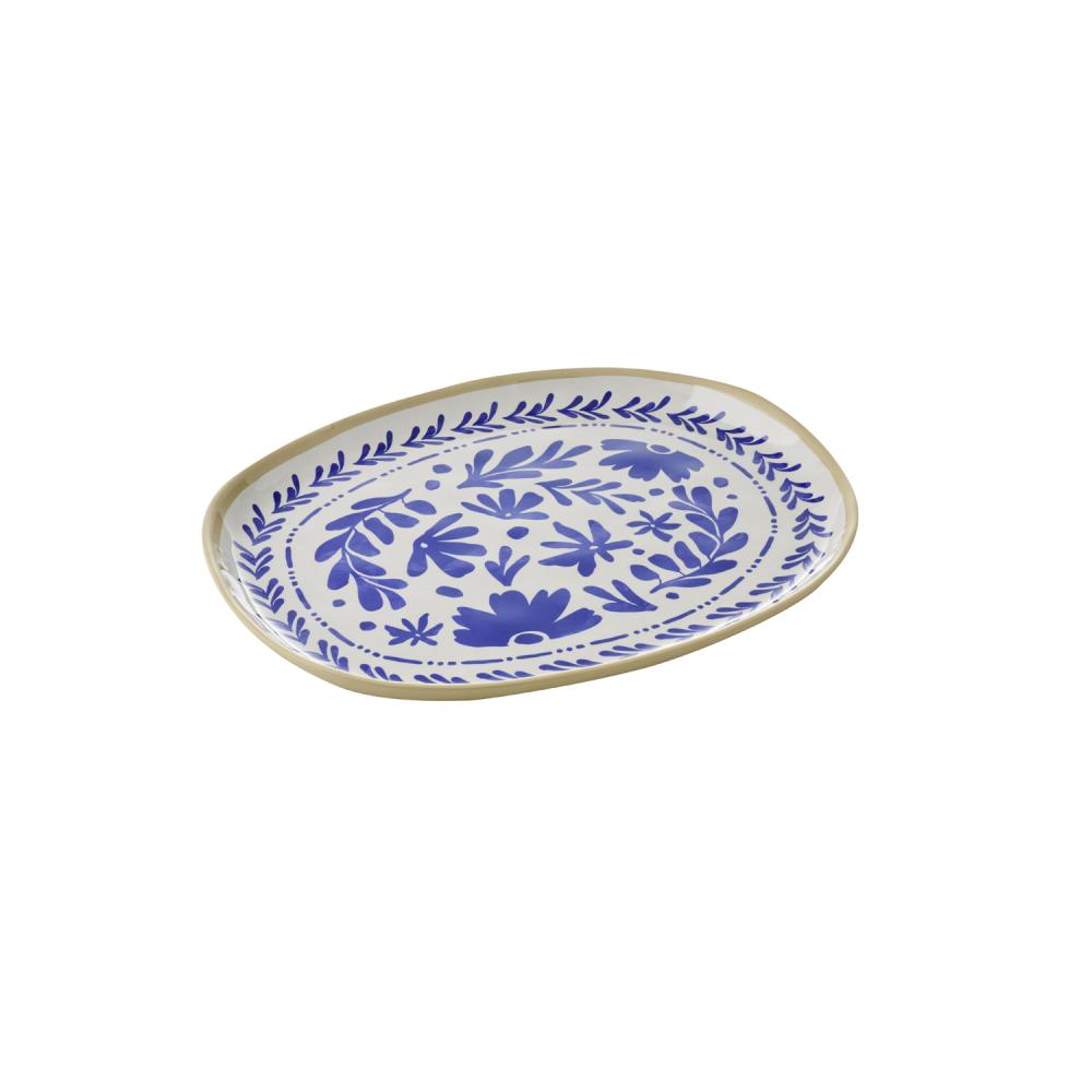 Blaue dekorative Servierplatte