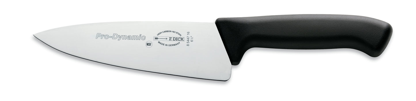 Kochmesser mit schwarzem Griff.