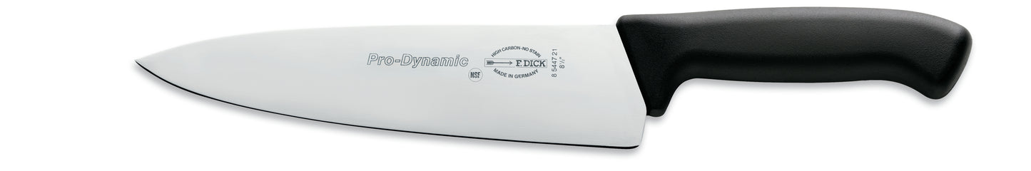 Kochmesser mit schwarzem Griff.