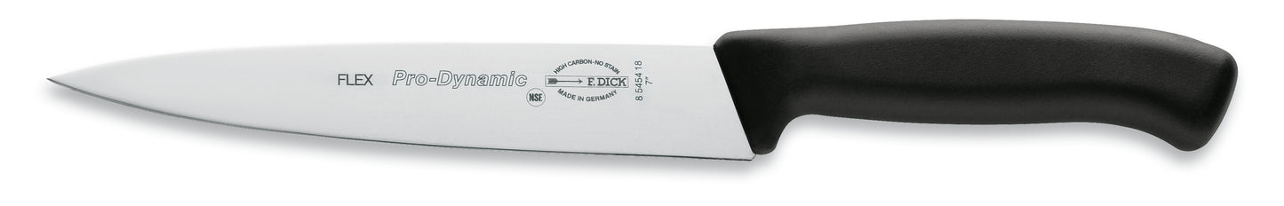 Kochmesser mit schwarzem Griff.