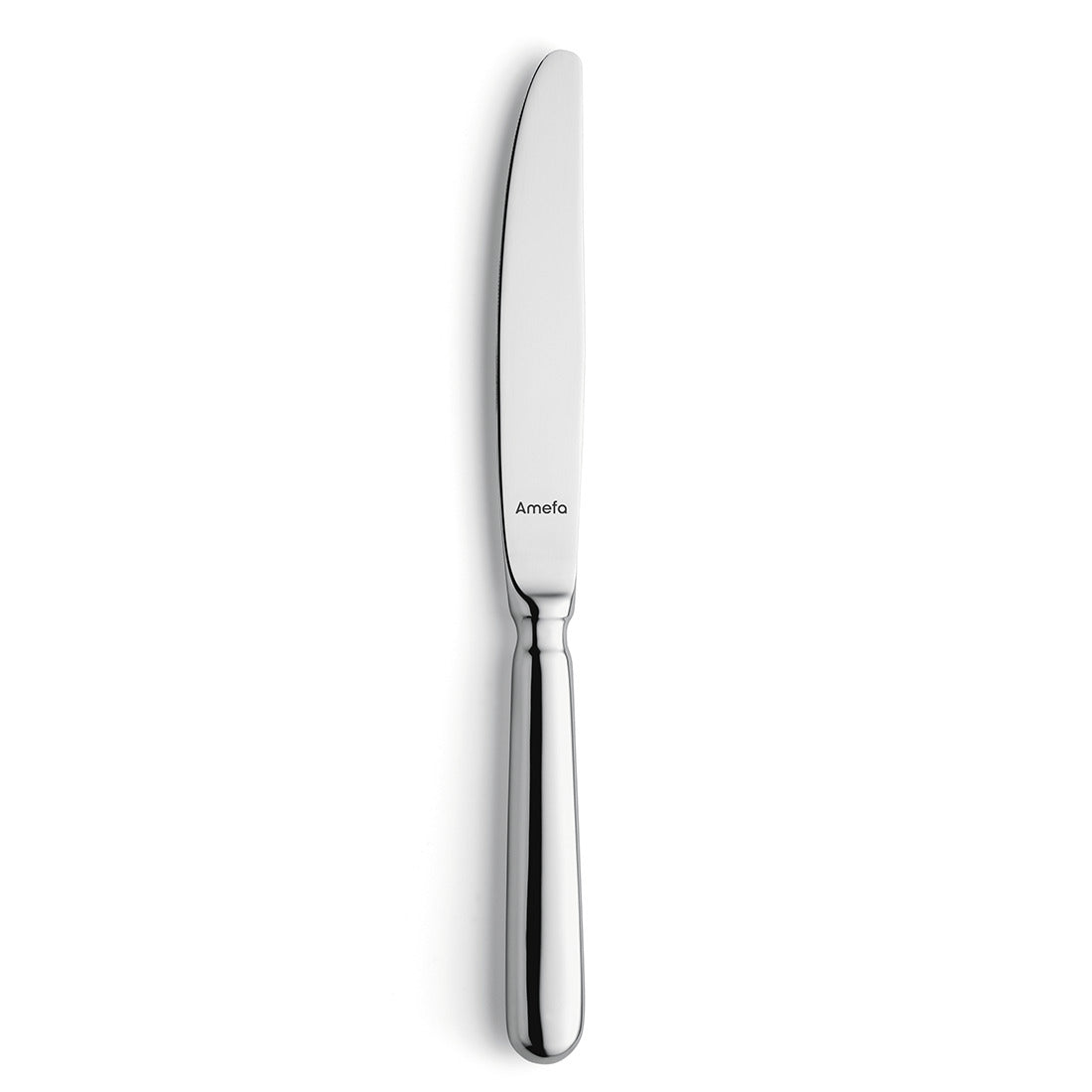 Silbernes Tafelmesser mit glattem Griff.