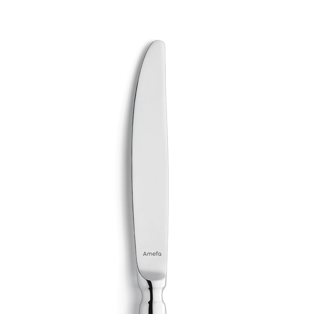 Silbernes Tafelmesser mit glattem Griff.