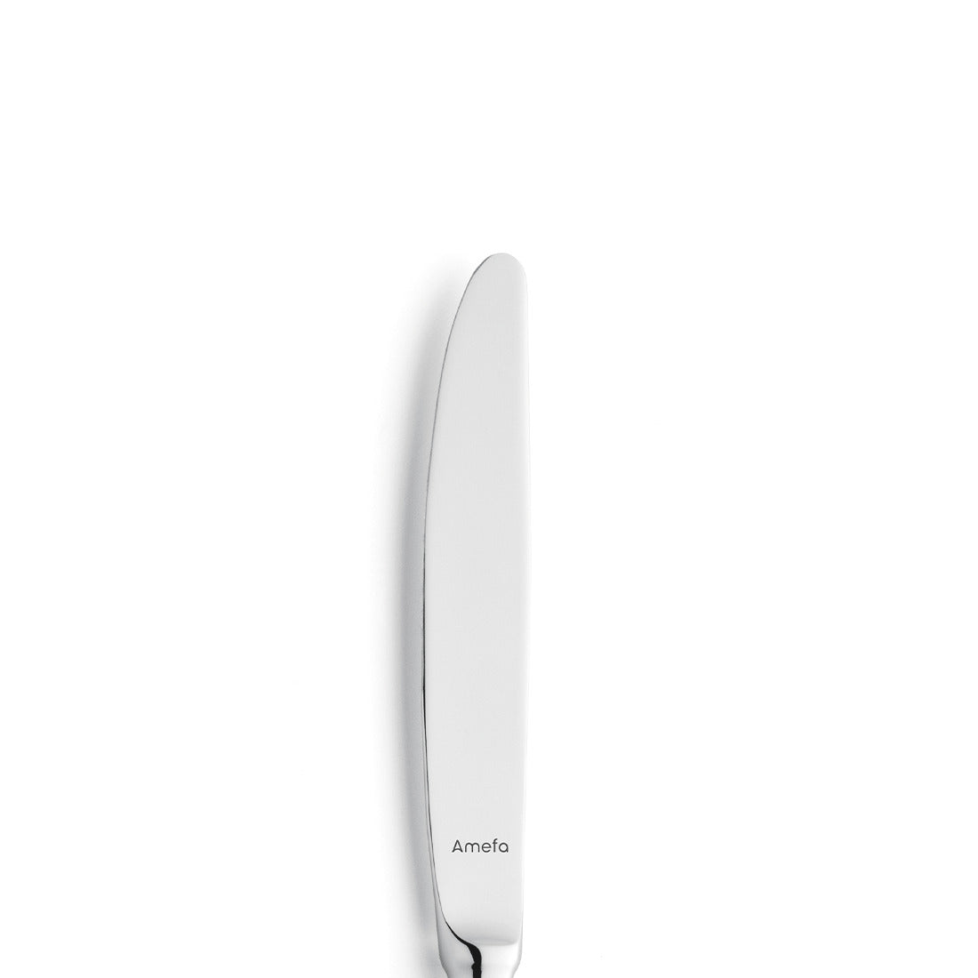 Silbernes Messer mit glattem Griff, Aufschrift.