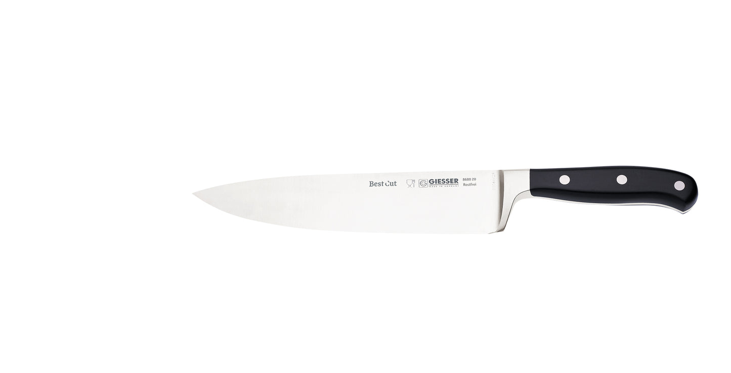 Küchenmesser mit schwarzem Griff.