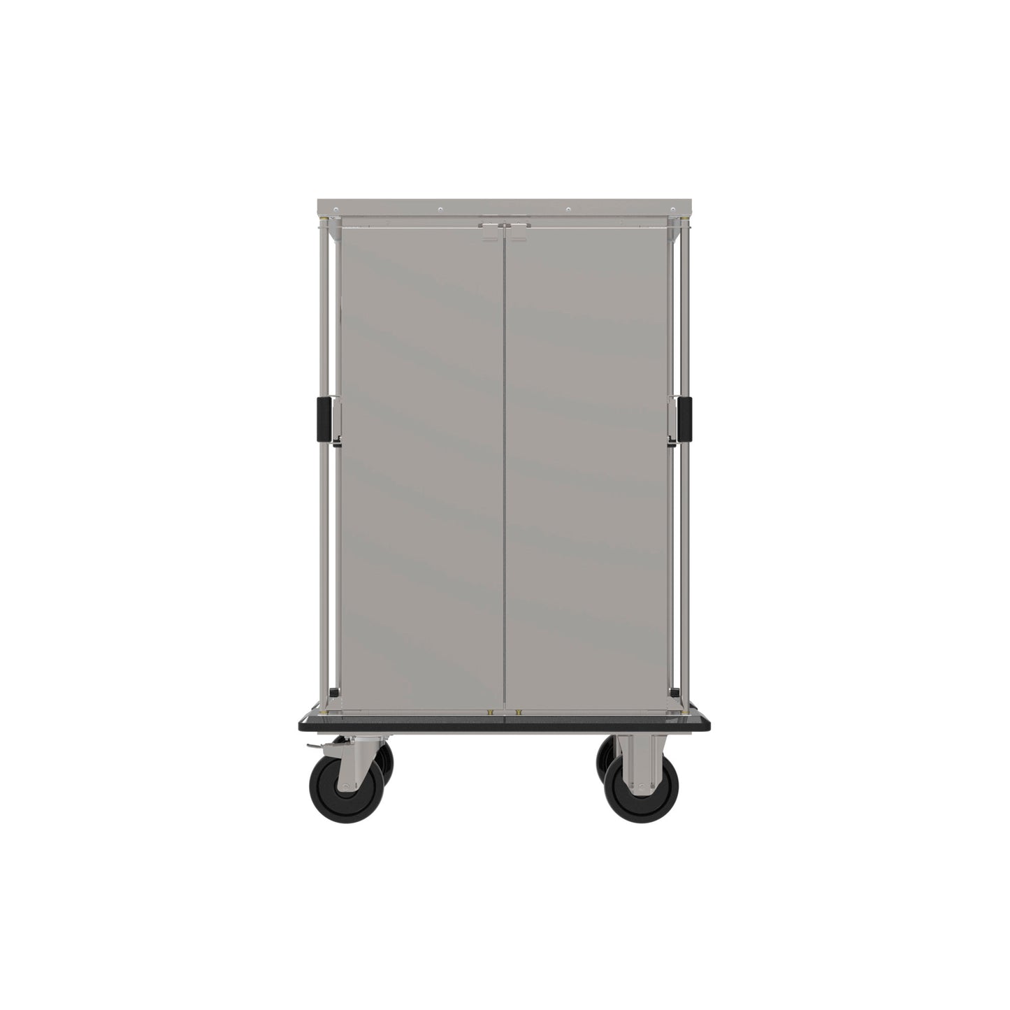 Mobiler Edelstahl-Transportwagen mit Rollen.