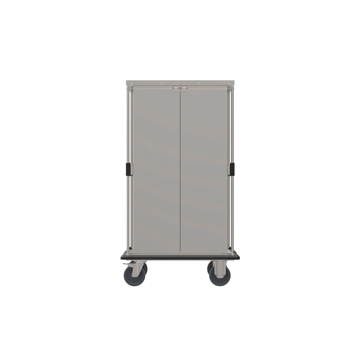 Mobiler Edelstahl-Transportwagen mit Rollen.