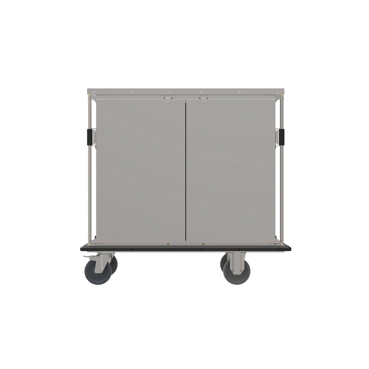 Mobiler Edelstahl-Transportwagen mit Rollen.