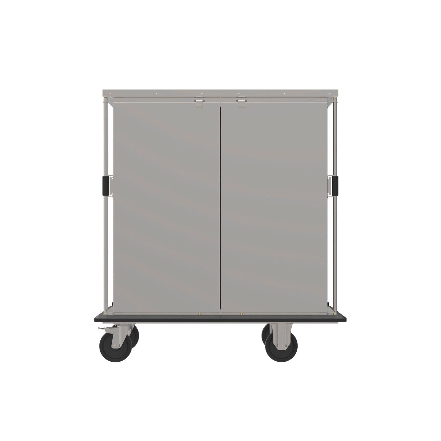 Mobiler Edelstahl-Transportwagen mit Rollen.