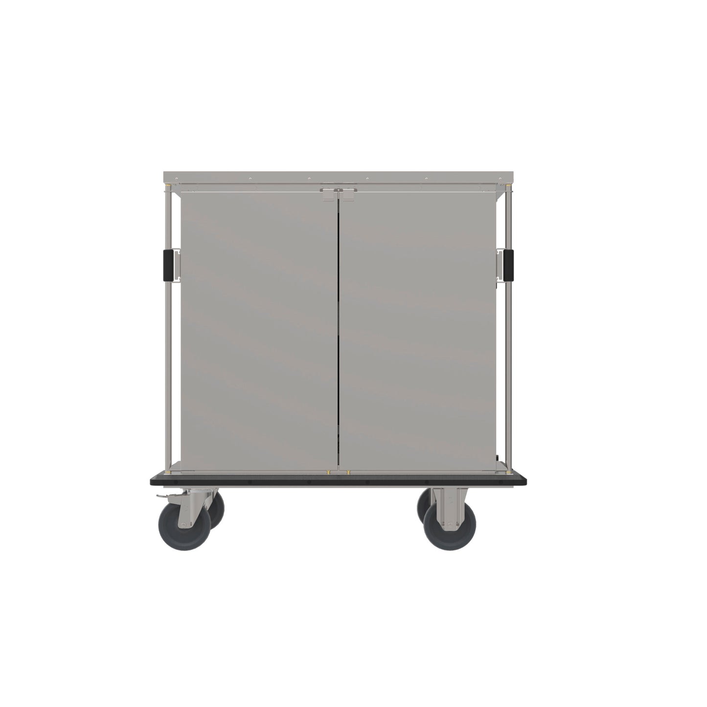 Mobiler Edelstahl-Transportwagen mit Rollen.