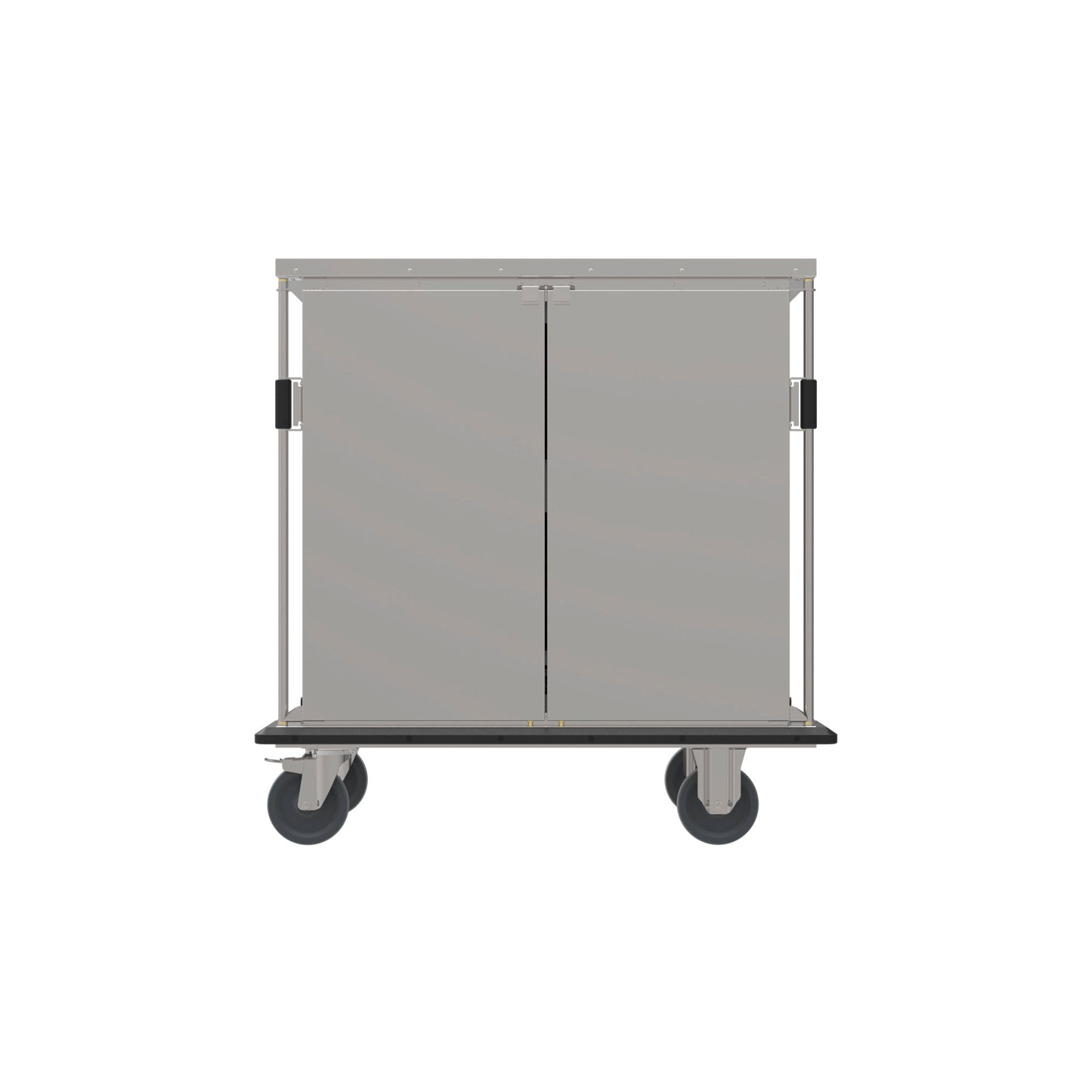 Mobiler Edelstahl-Transportwagen mit Rollen.
