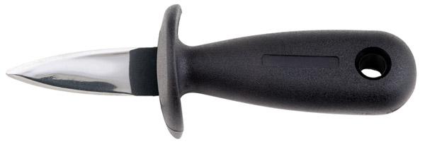 Austernmesser mit schwarzem Griff.