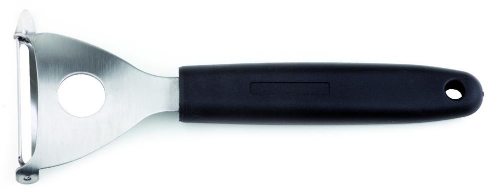Küchenwerkzeug mit schwarzem Griff.