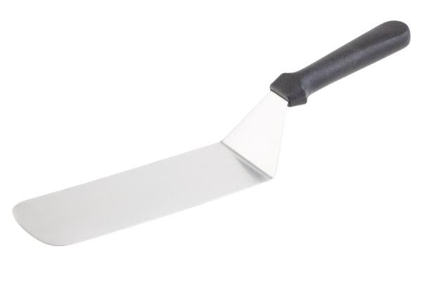 Küchenspatel mit schwarzem Griff.