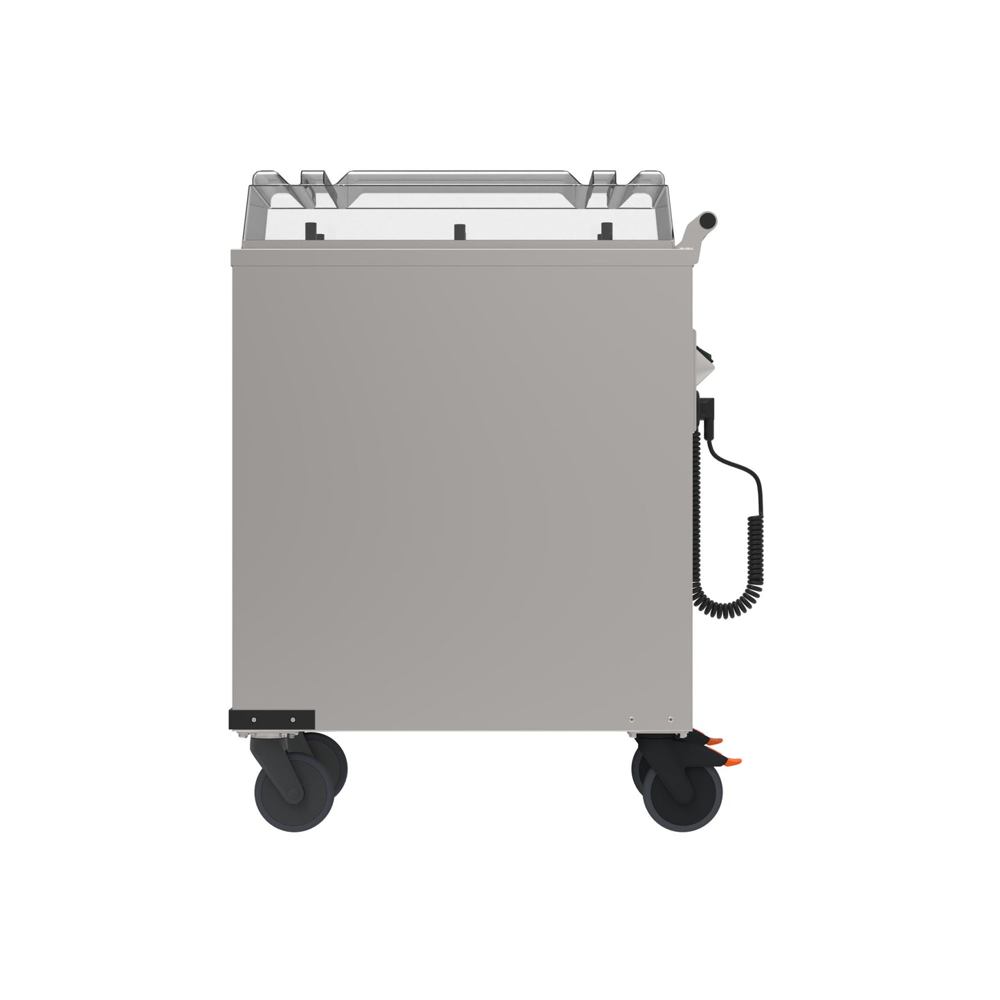 Mobiler Gastronomie-Transportwagen mit Deckel.
