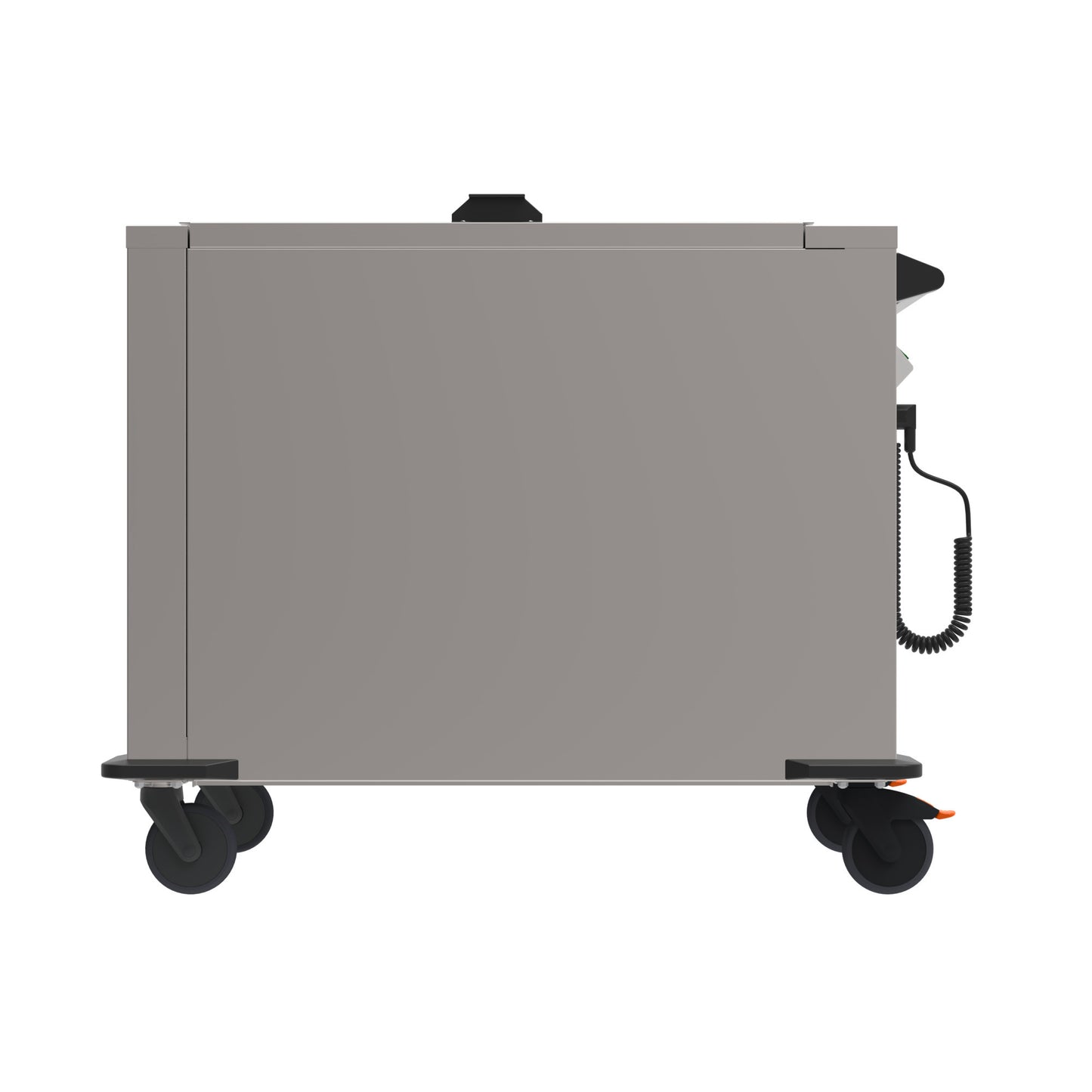 Grauer mobiler Gastronomie-Transportwagen.