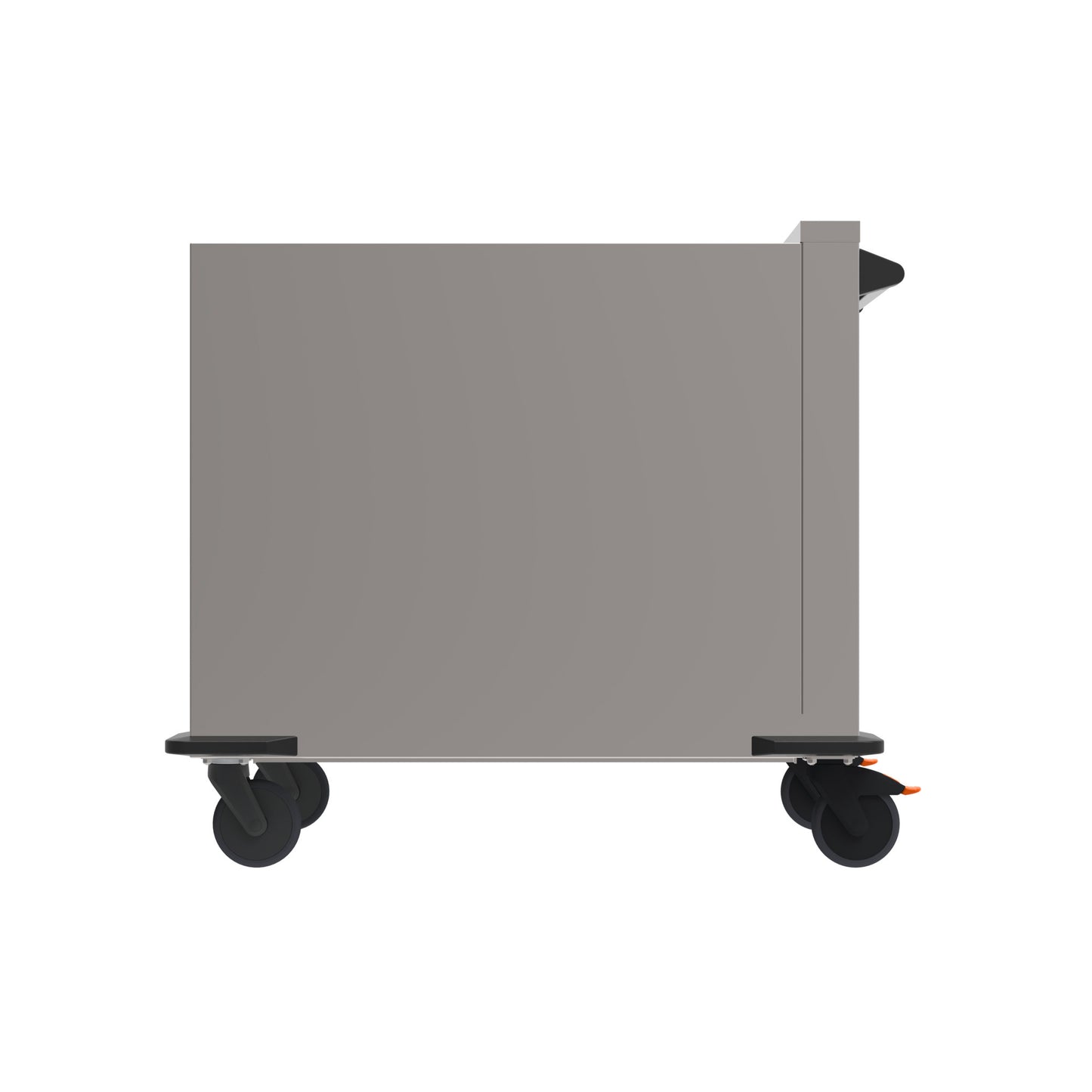Grauer mobiler Gastronomie-Transportwagen.