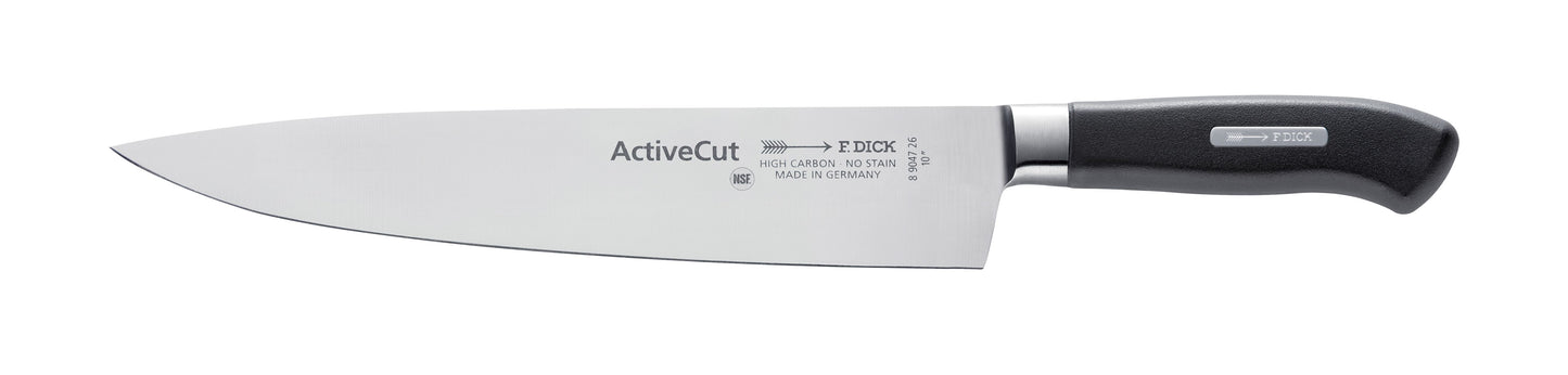 Kochmesser mit schwarzem Griff.