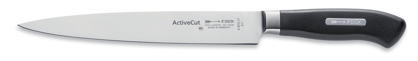 Kochmesser mit schwarzem Griff.