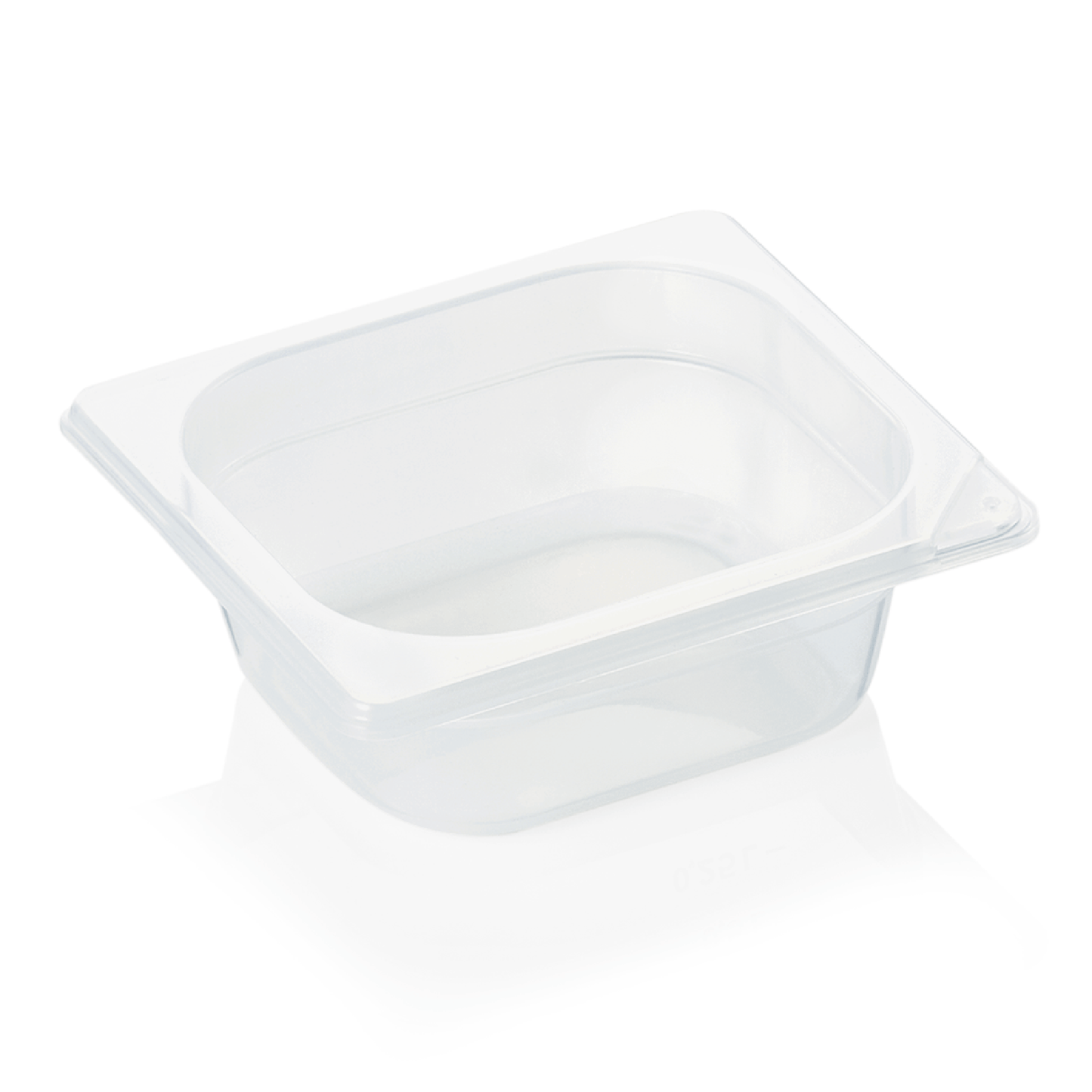 Transparente Kunststoffschale für Gastronomie.