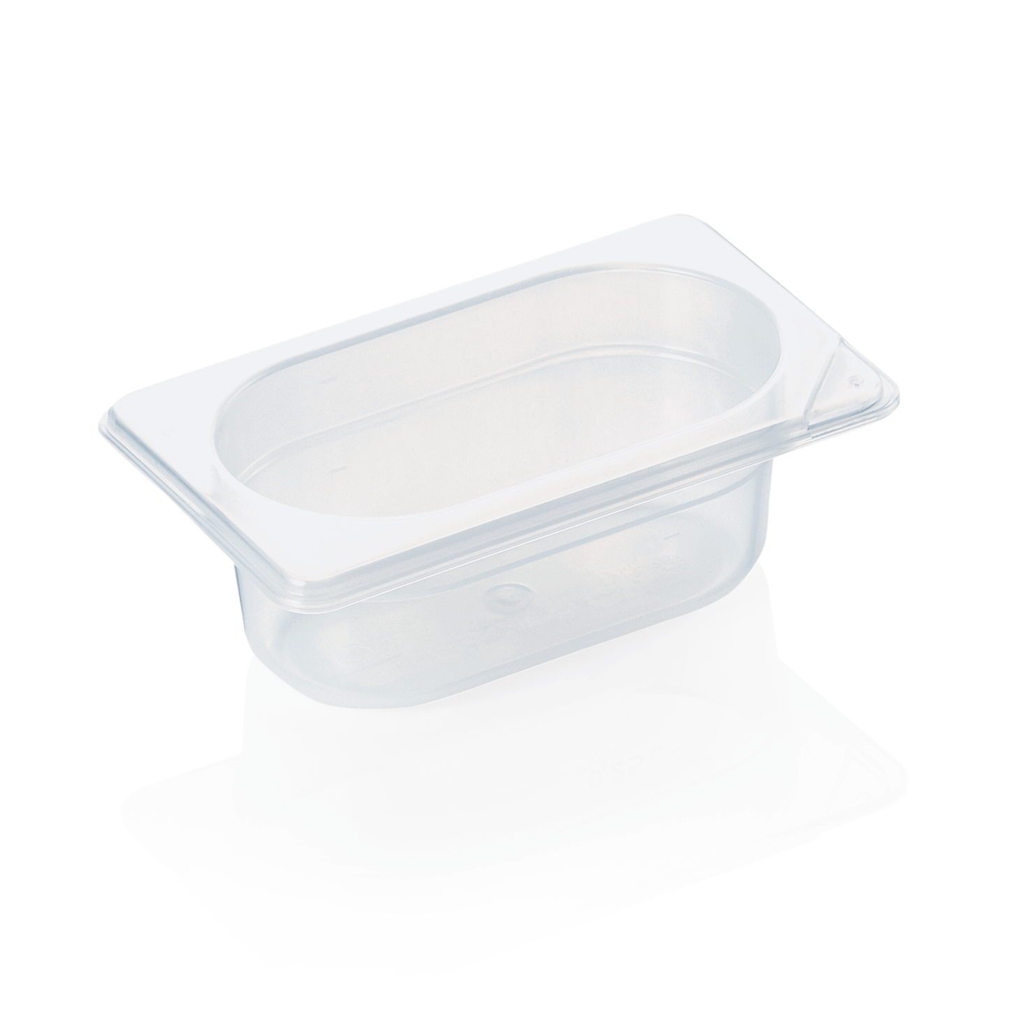 Transparente Kunststoff-Gastronomiebehälter.