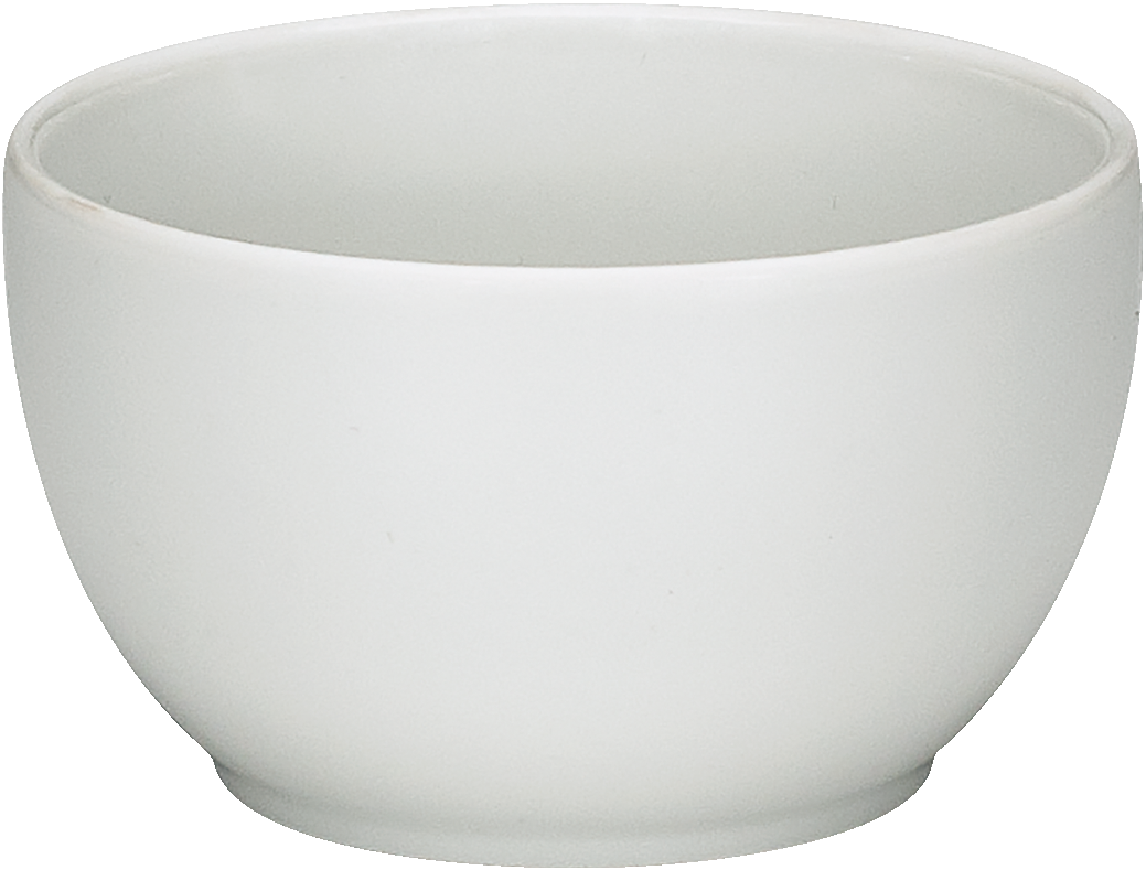Weiße Porzellanschale, schlichtes Design.