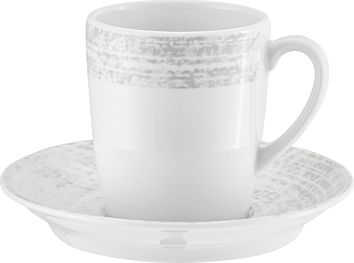Weiße Kaffeetasse auf Untertasse