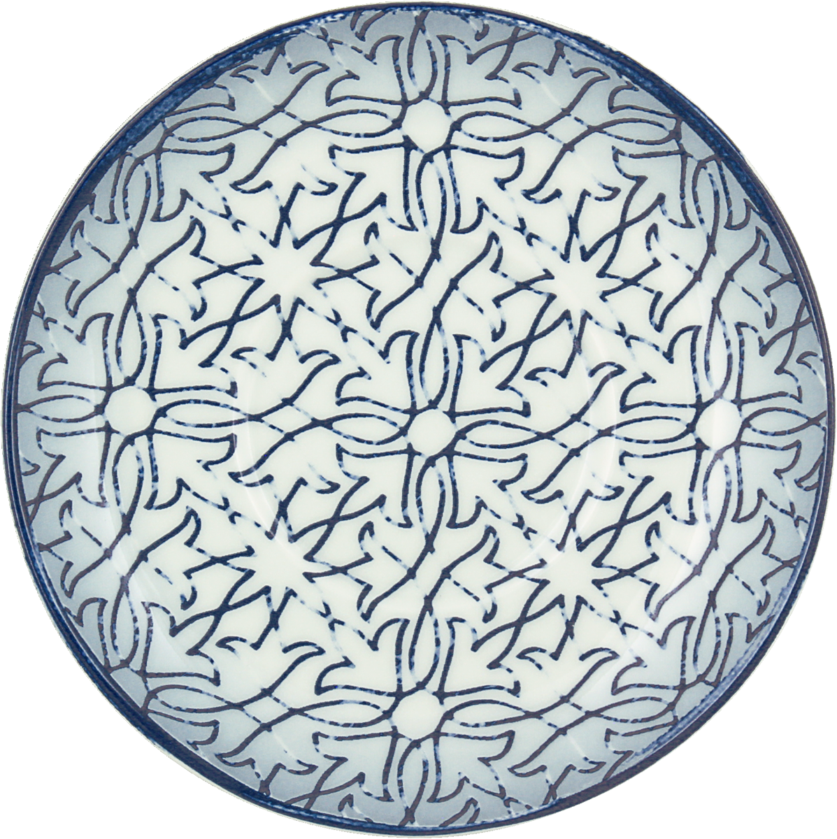 Blaue dekorative Porzellanplatte