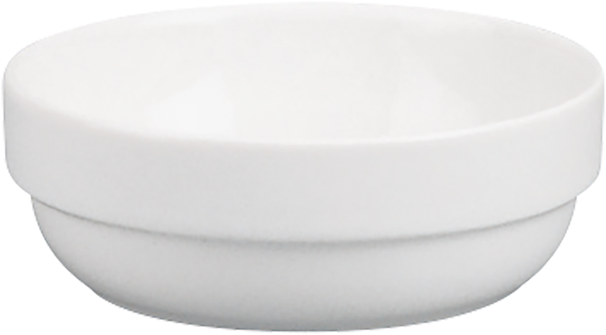 Weiße Porzellanschale, schlichtes Design.