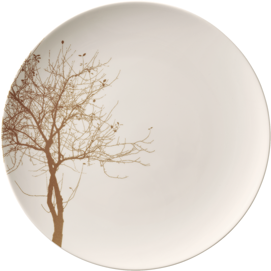 Teller mit Baum-Motiv, weiß.