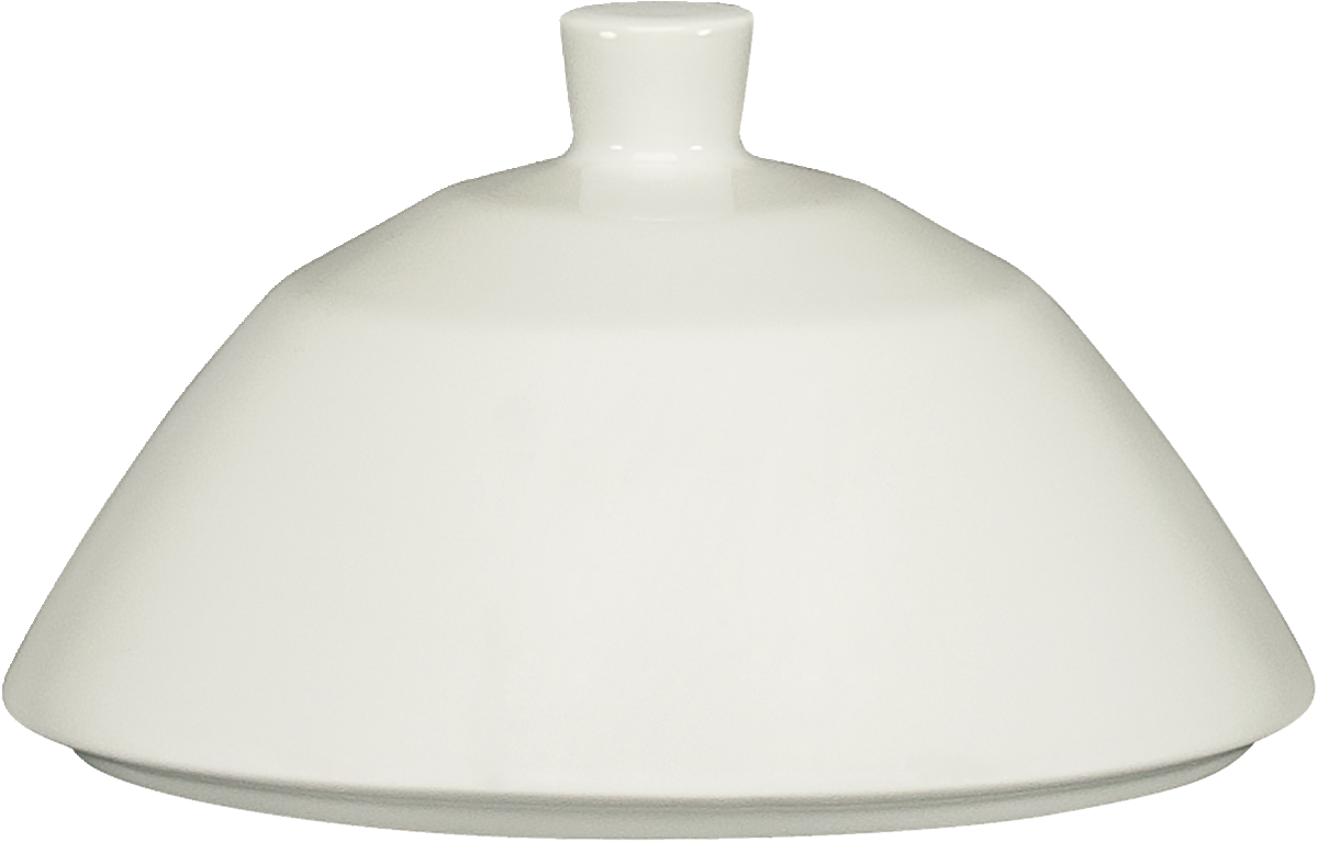 Weiße Porzellan-Glocke für Gastronomie.