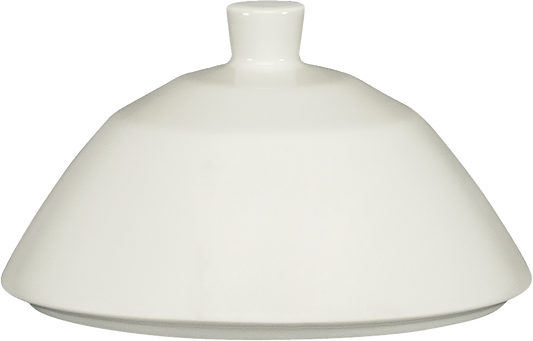 Weiße Porzellan-Glocke für Gastronomie.