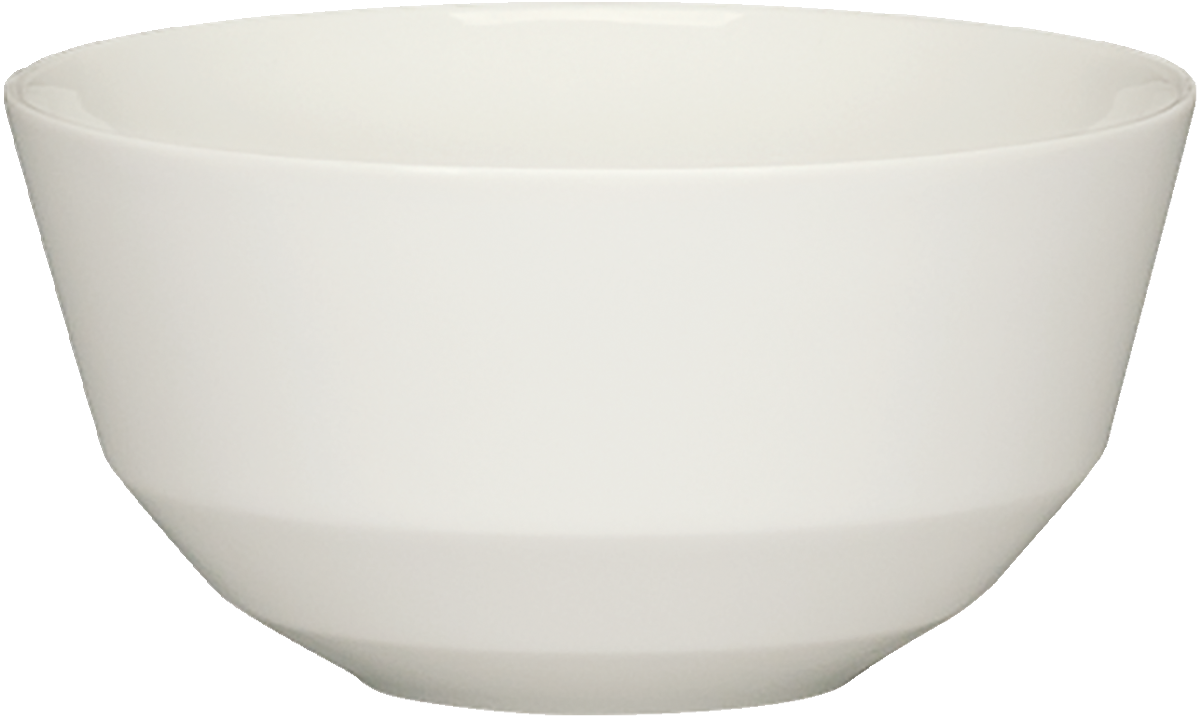 Weiße Porzellanschale, schlichtes Design.