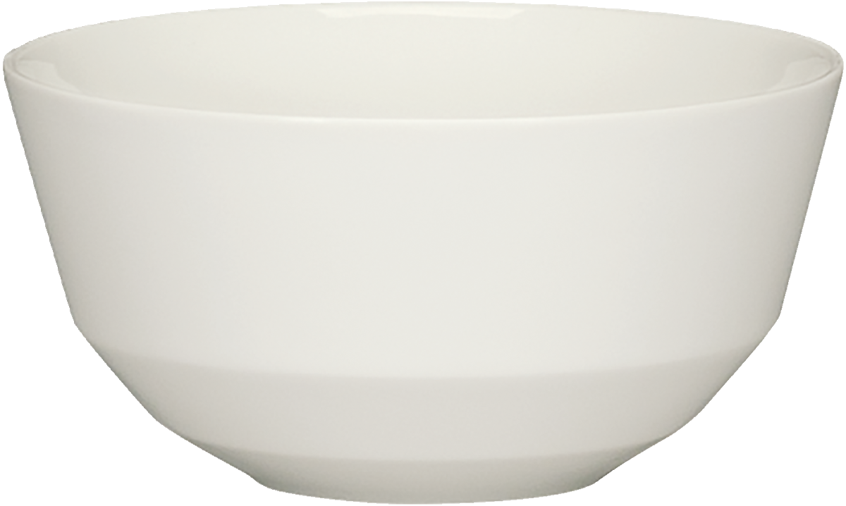 Weiße Porzellanschüssel, schlichtes Design.