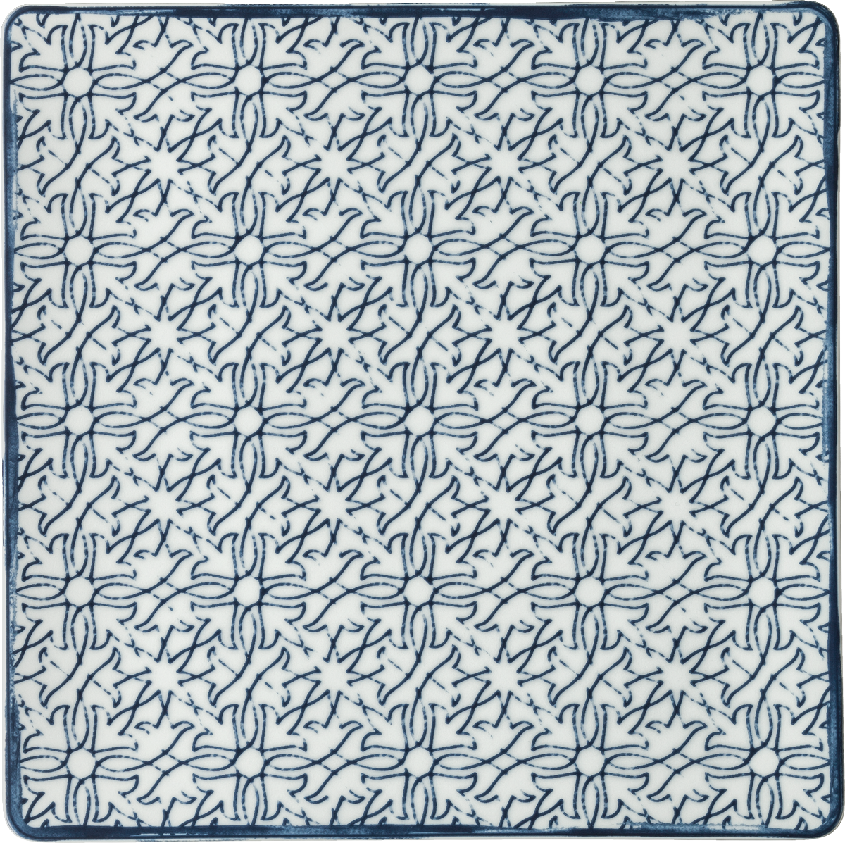 Blau-weißes, florales Porzellan-Muster.