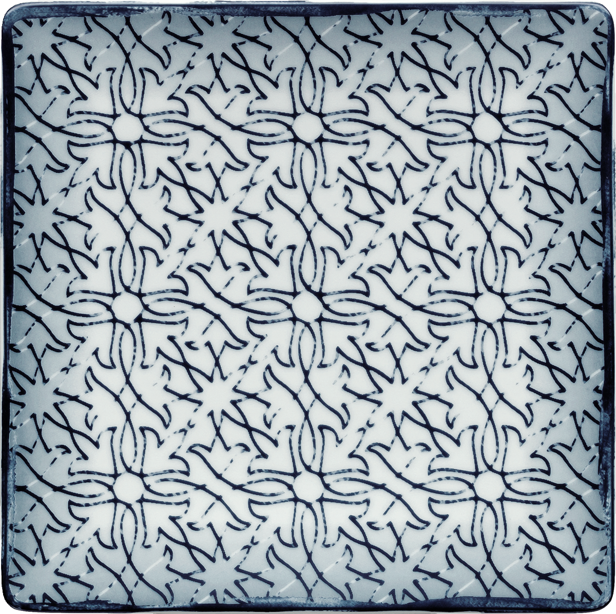 Quadratischer Teller mit Muster.