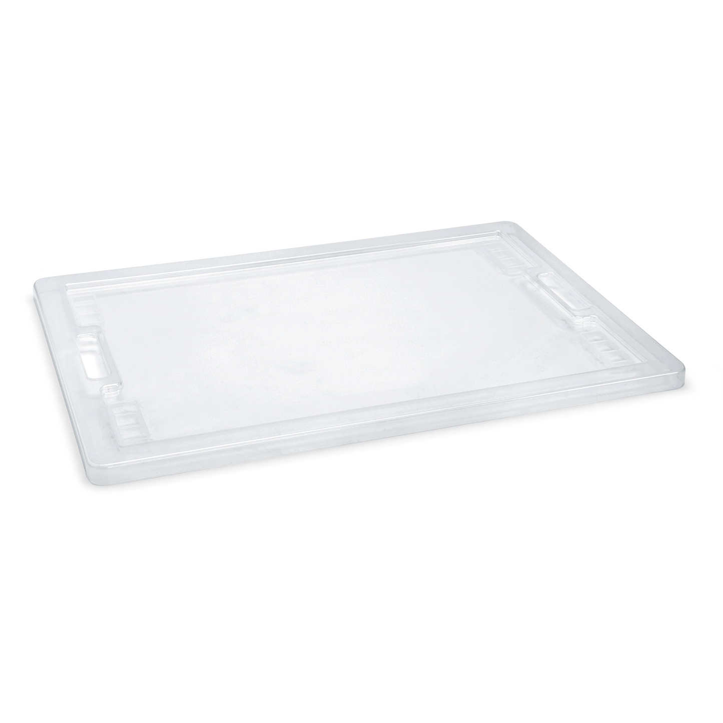 Transparenter GN-Behälterdeckel aus Kunststoff.