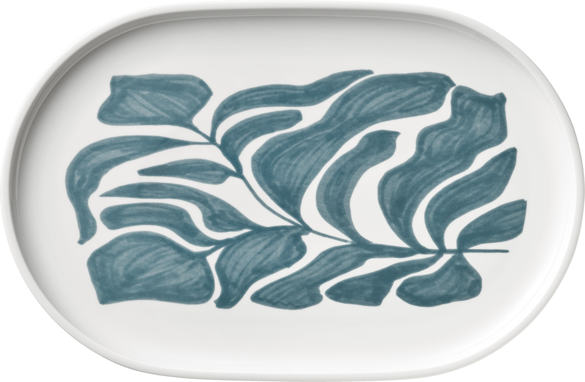 B2B Gastronomie, Servierplatte, Blattmuster