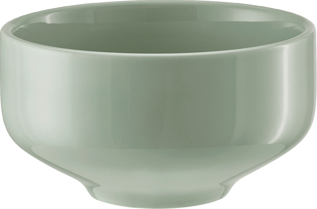 Grüne Schüssel aus Porzellan.