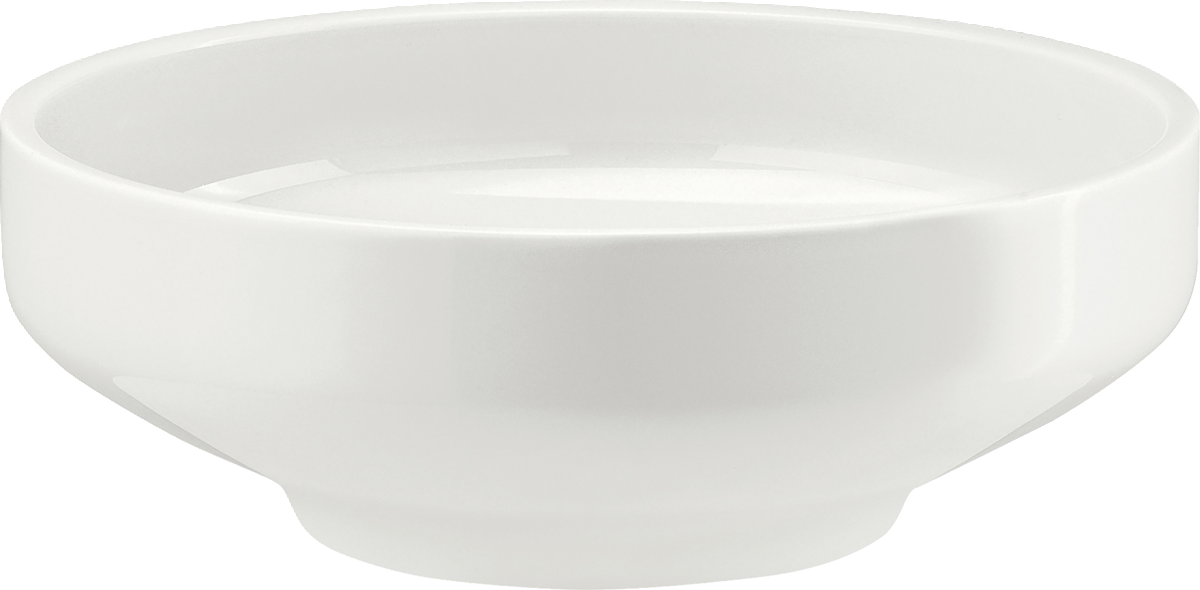 Weiße Porzellanschale, schlichtes Design.