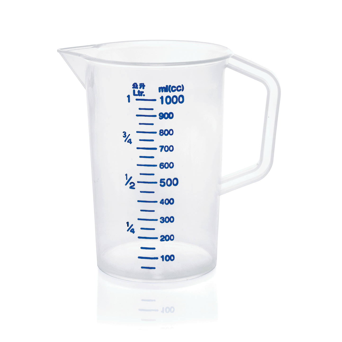 Messbecher mit blauer Skala.
