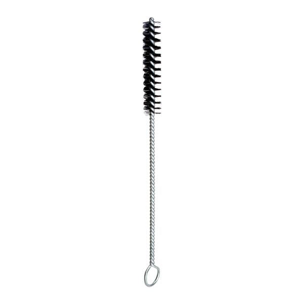 Schwarze Flaschenbürste mit Metallgriff.