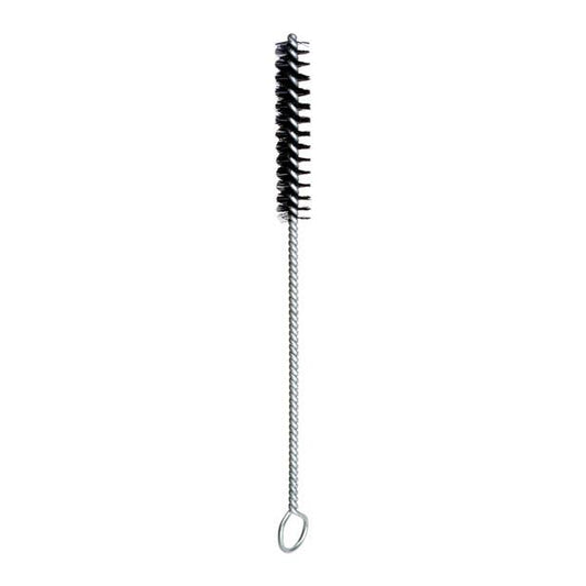 Schwarze Flaschenbürste mit Metallgriff.