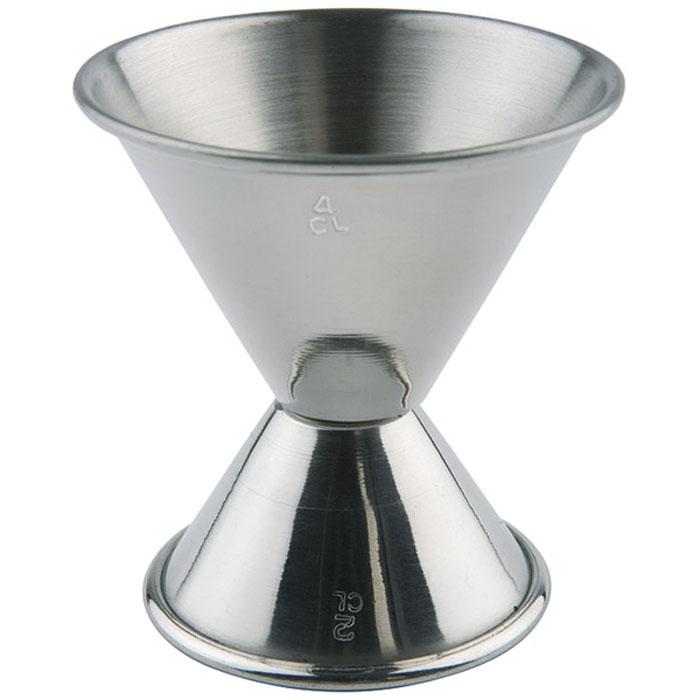 Doppelmessbecher aus Edelstahl, 2cl/4cl.