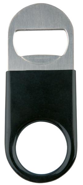 Flaschenöffner aus Metall und Kunststoff.