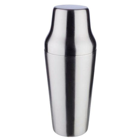 Silberner Cocktailshaker aus Edelstahl.