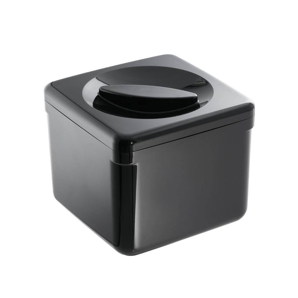 Schwarze Box mit Deckel.