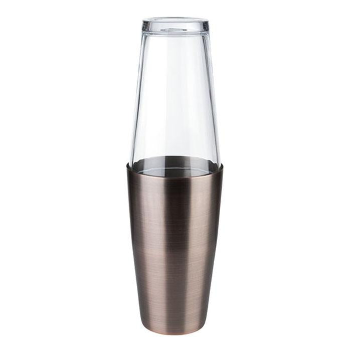 Cocktail-Shaker mit Glasaufsatz.